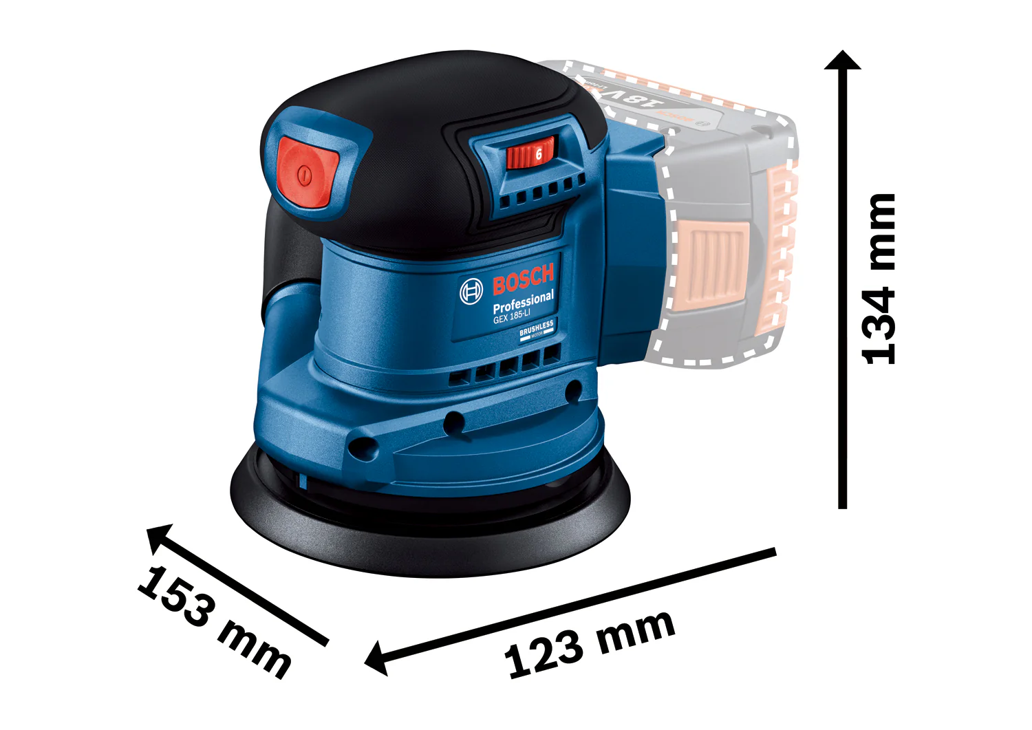 GEX 185-LI Eccentric sander