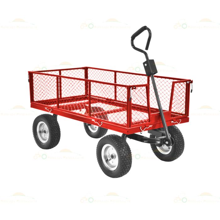 Trolley trailer for Hecht 53350 garden tractors, load capacity 350 kg with handle