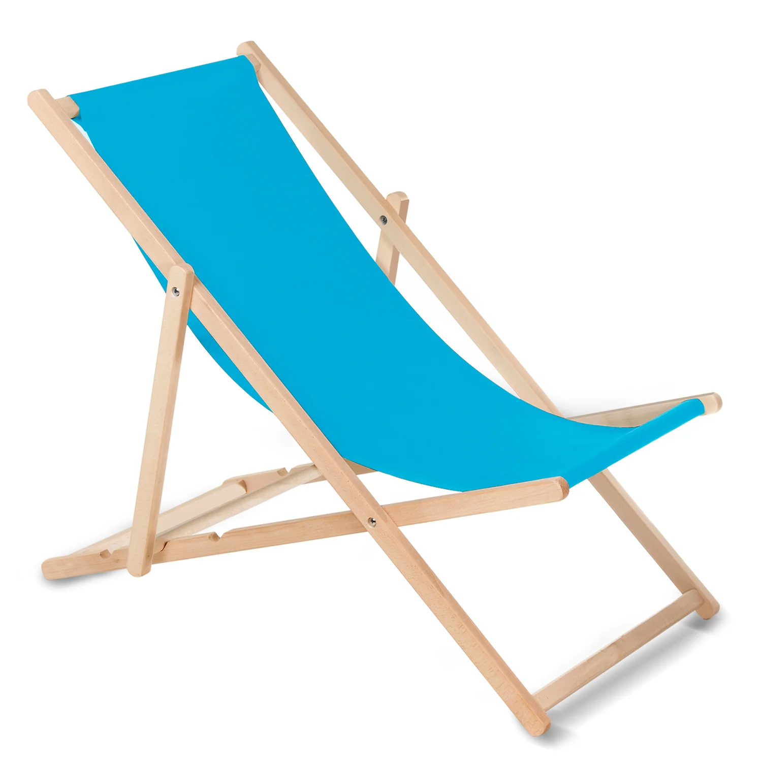 Wooden sun lounger made entirely of high quality beech wood.