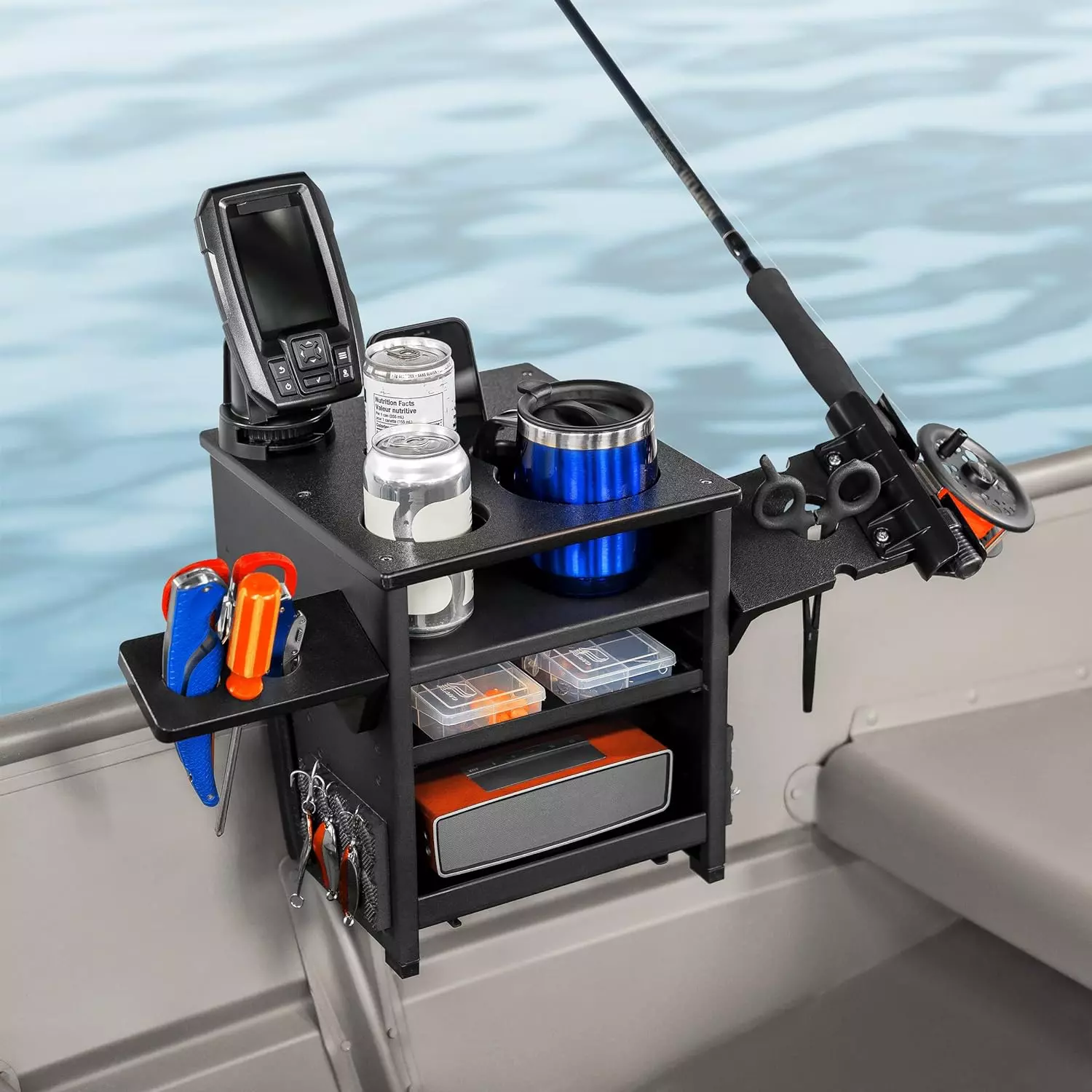 Jon Boat Rod Holder and Storage Organizer