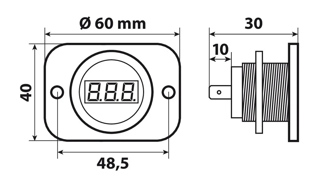 Digital battery voltmeter Ext-9 - 630V