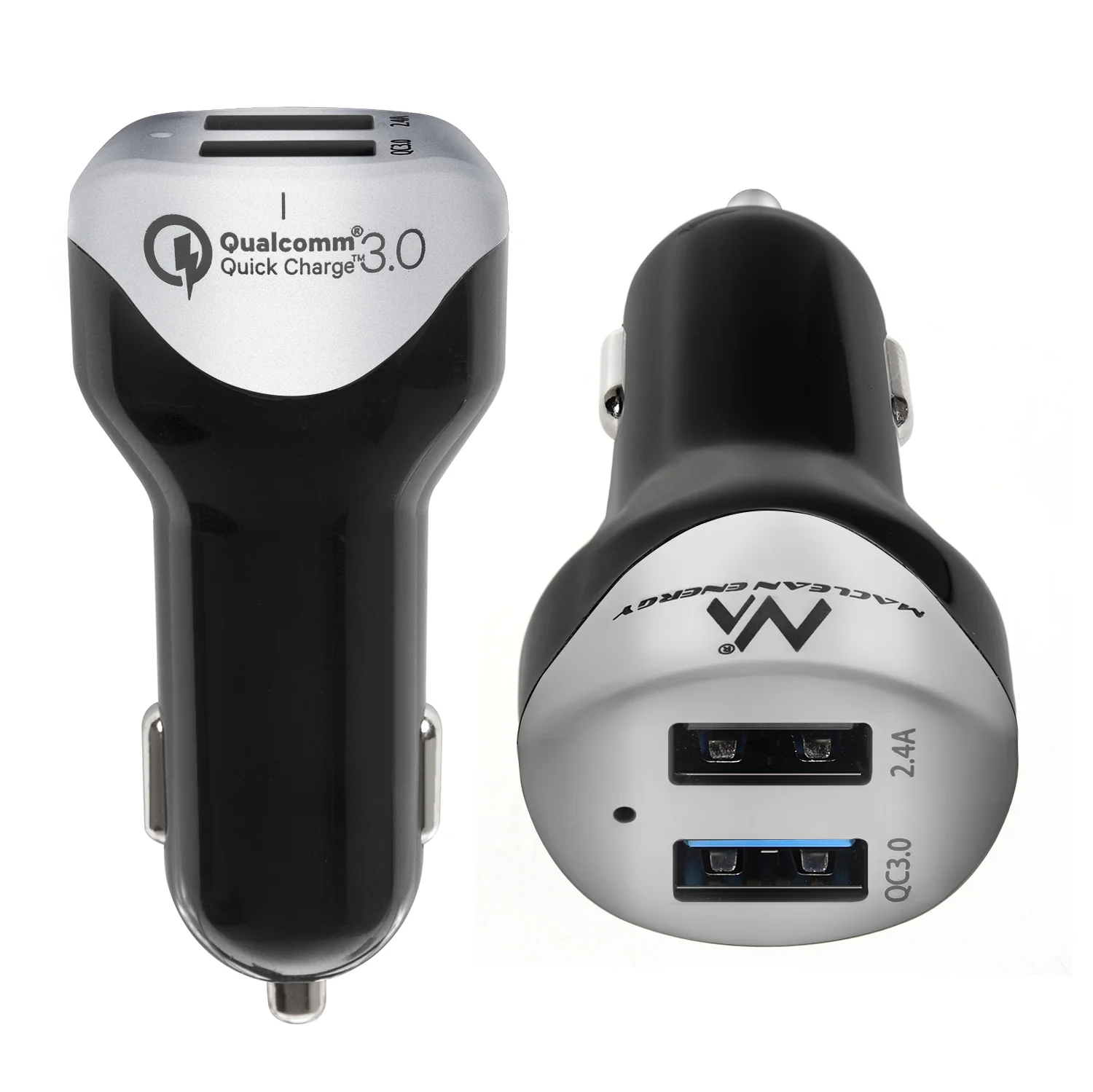 Maclean Energy MCE157 Qualcomm Quick Charge QC 3.0 2xUSB car charger plus 1.5 m cable