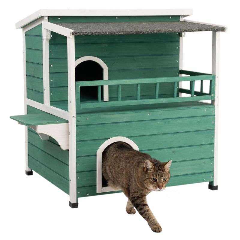 Sunroof Cat house L 91.5 x 71 x h 82 cm - green/white