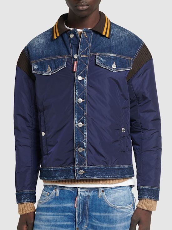 Dsquared2 Varsity nylon & denim jacket