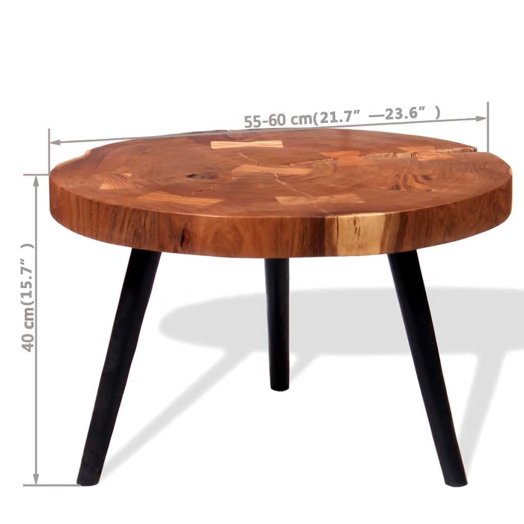 Log model bar table, solid acacia wood (55-60) x 110 cm