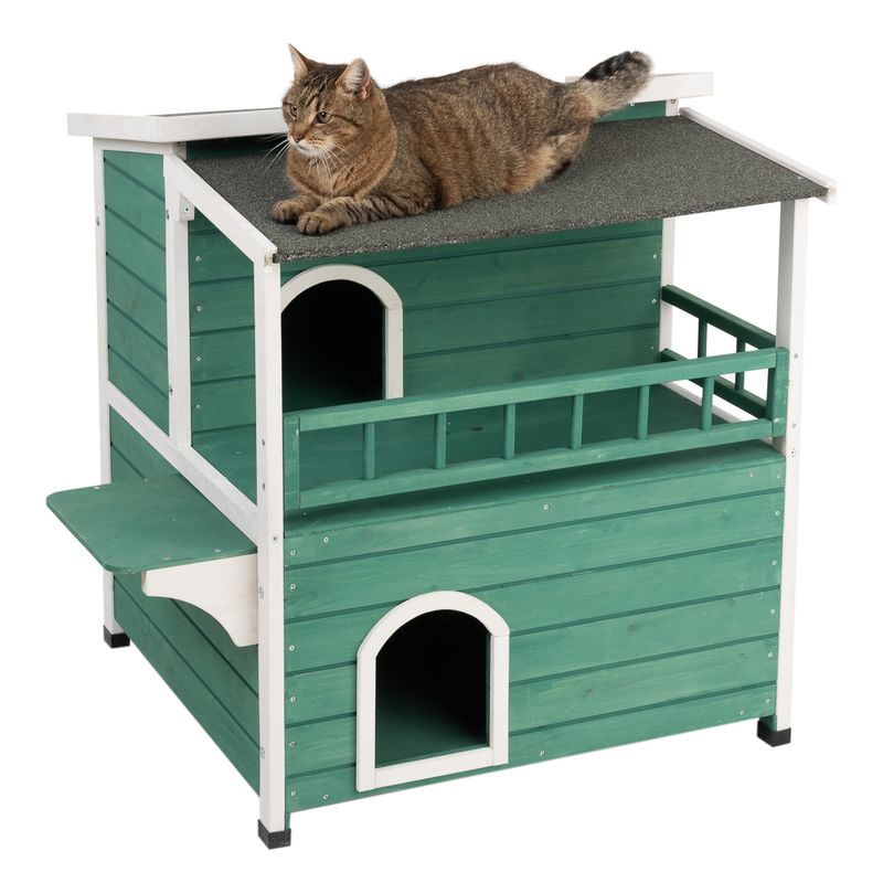 Sunroof Cat house L 91.5 x 71 x h 82 cm - green/white