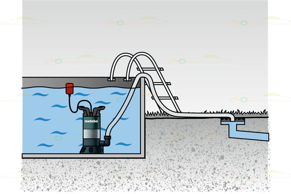 Submersible clean water pump Metabo PS 7500 S power 450 W flow rate 7.5 mch delivery height 5 m