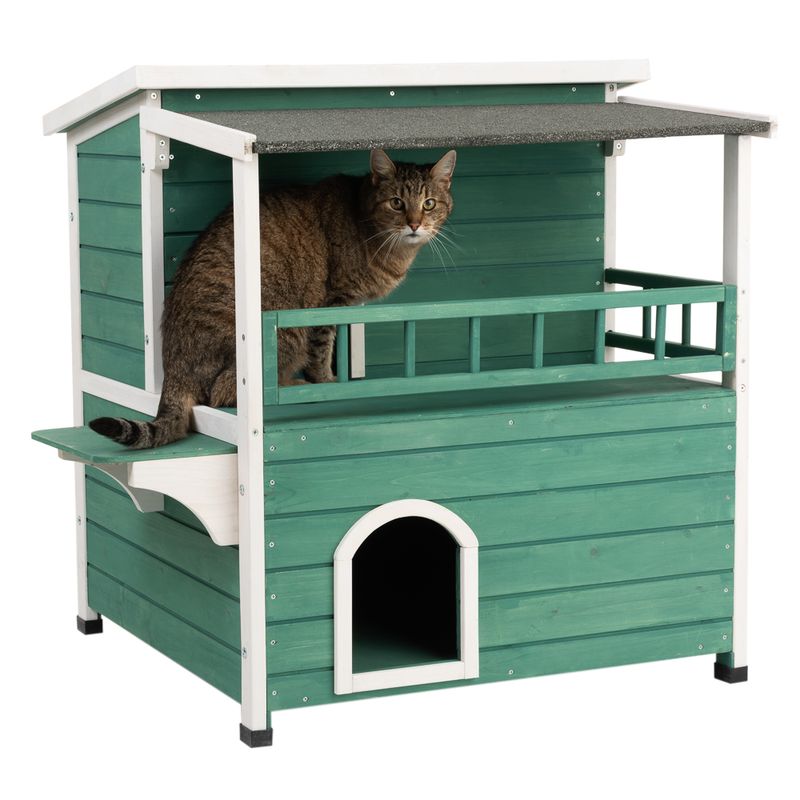 Sunroof Cat house L 91.5 x 71 x h 82 cm - green/white