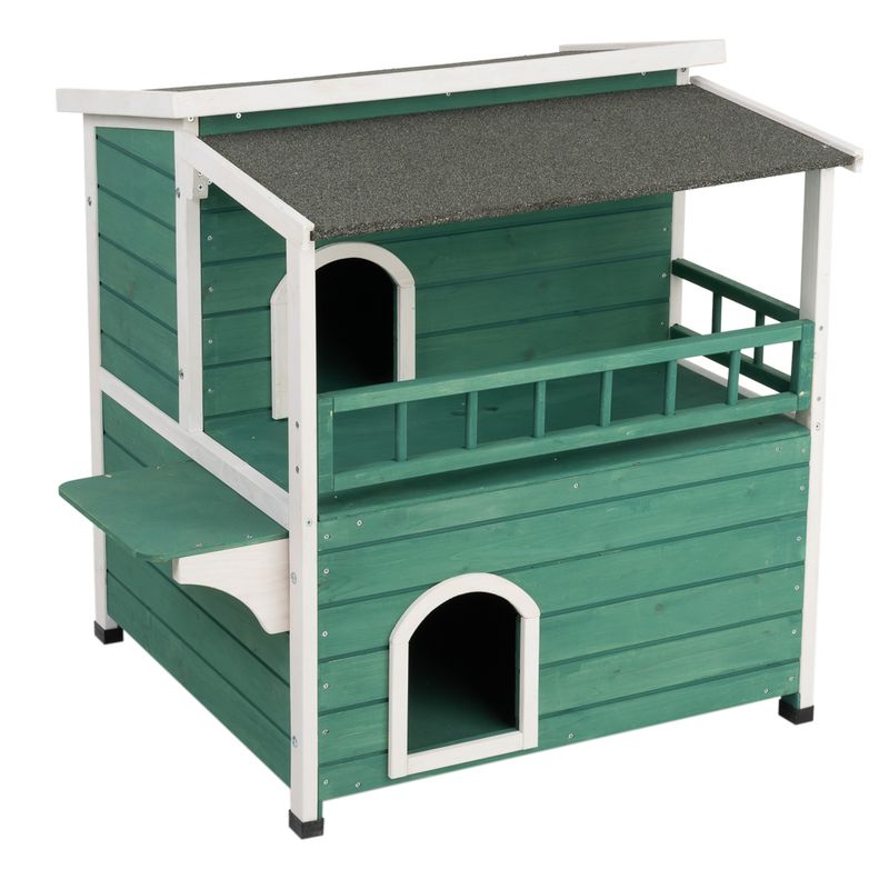 Sunroof Cat house L 91.5 x 71 x h 82 cm - green/white