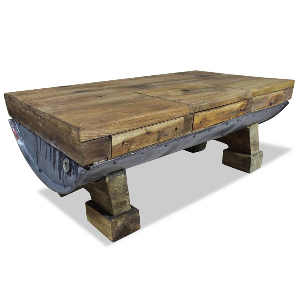 Coffee table, 90x50x35 cm, mixed recycled wood