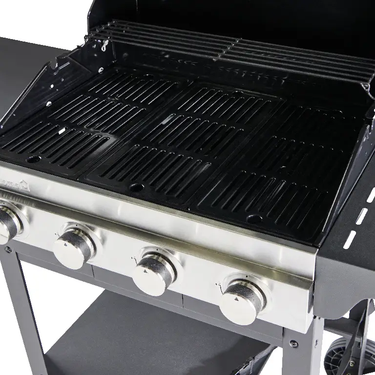 Gas grill, steel, black, 144 x 63 x 106 cm • GoodHome Tippah 4