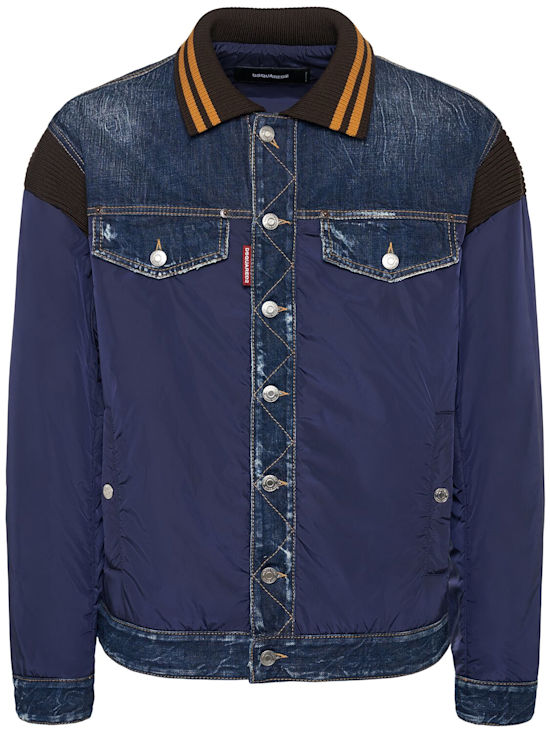 Dsquared2 Varsity nylon & denim jacket