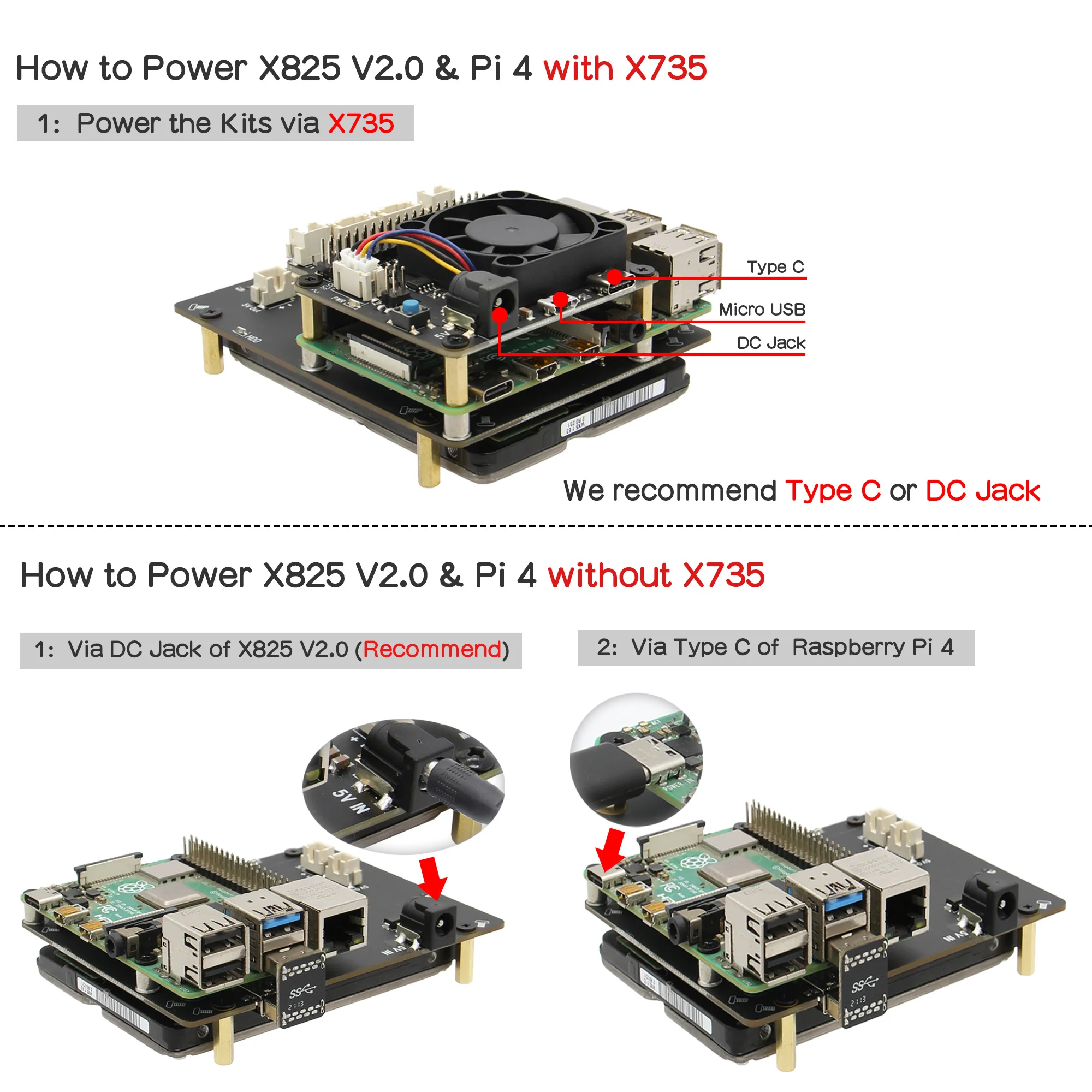 Kit Raspberry PI 4 model B 8 GB Combo card 128 GB with SATA 2.5 HDDSSD integration