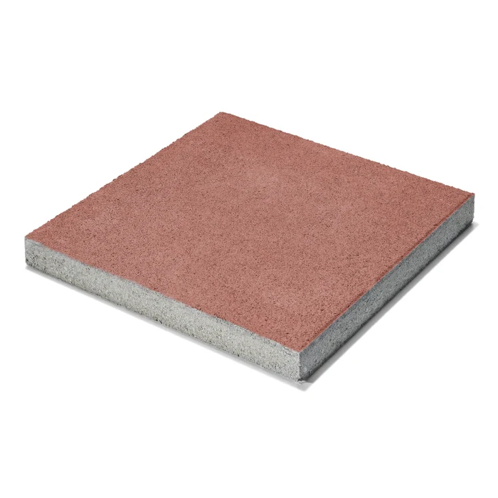 Semmelrock residential concrete slab, Rettango, square, red, 400 x 400 x 50 mm