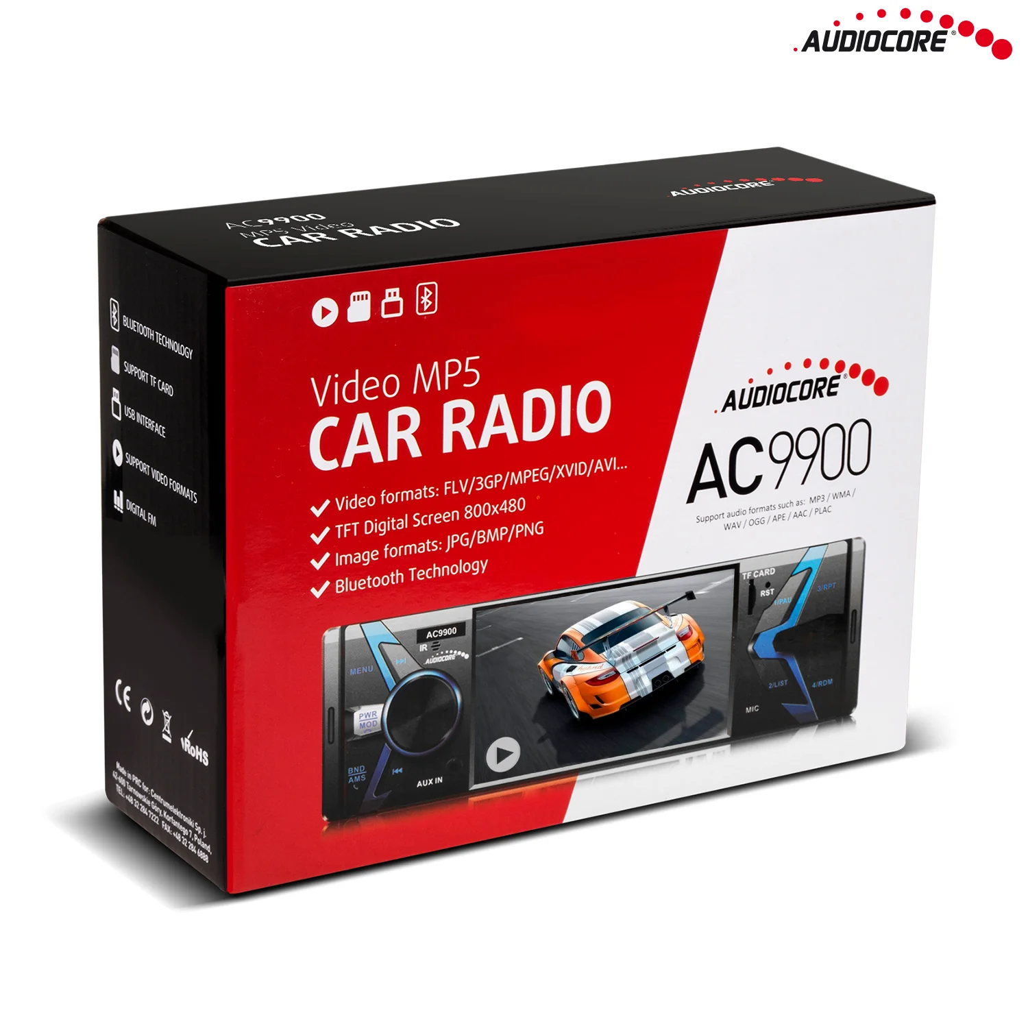 Car radio with Bluetooth, Handsfree, USB, Remote control, LCD screen, Power 4x50W