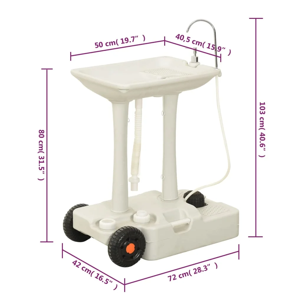 Portable toilet and sink set for camping