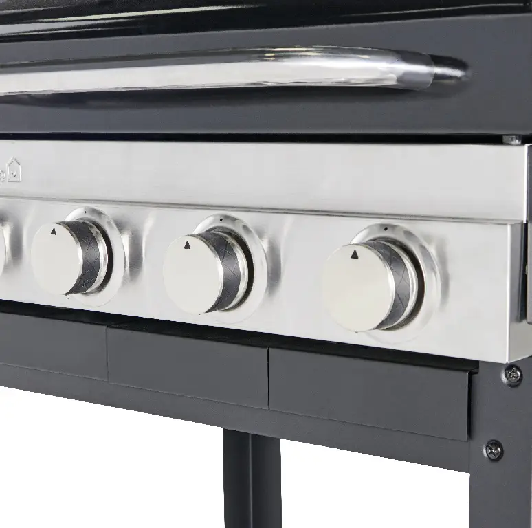 Gas grill, steel, black, 144 x 63 x 106 cm • GoodHome Tippah 4