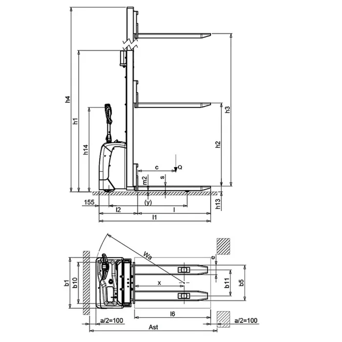 Electric pallet truck GX 1242 EVO Li-Ion A, 1150 x 800 mm, 1.2 T