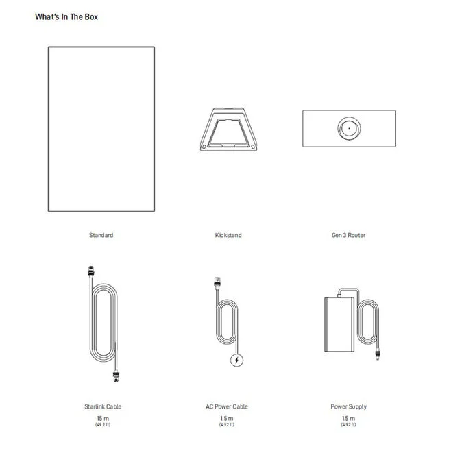 Internet connection kit via satellite STARLINK Standard, Tri-Band, Wi-Fi 6