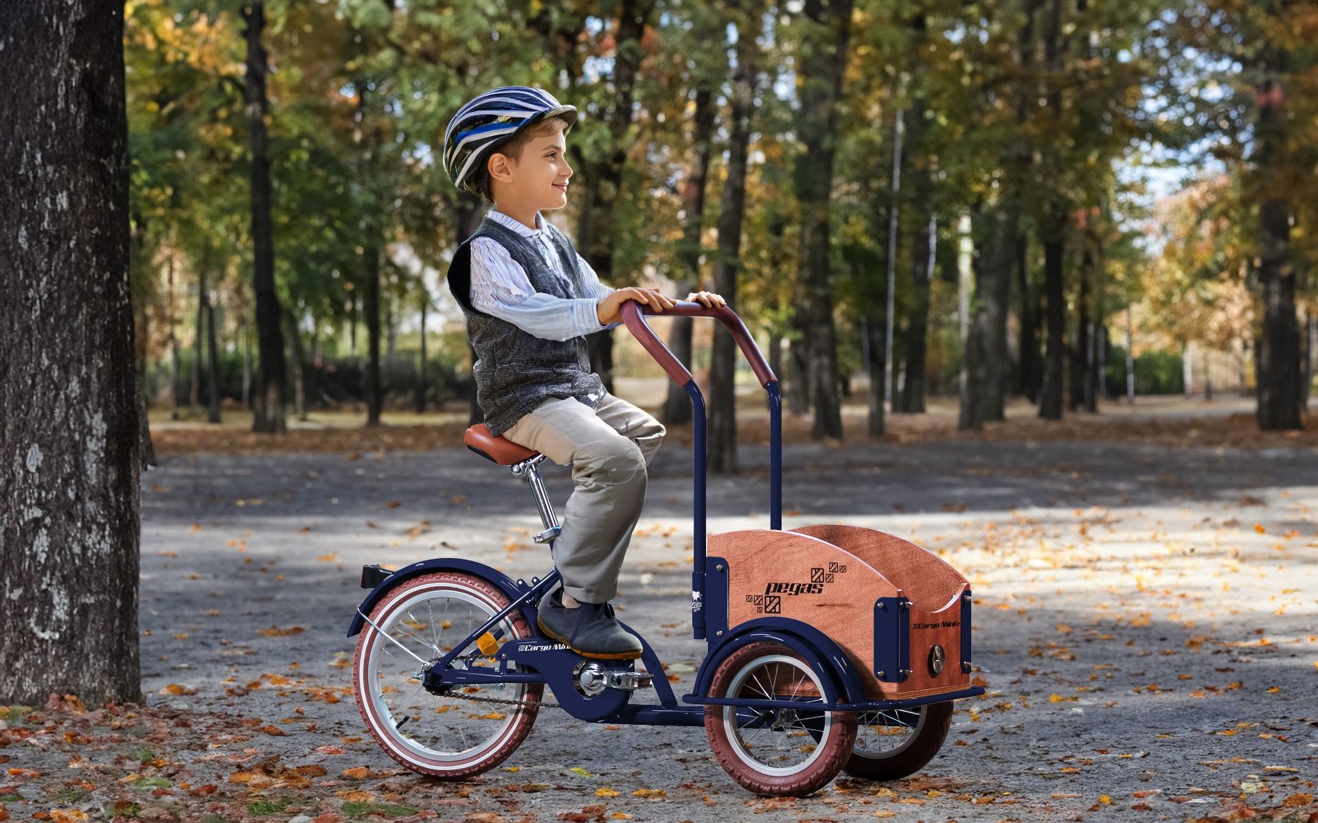 Children's bicycle Pegas Mini Cargo Blue Commuter