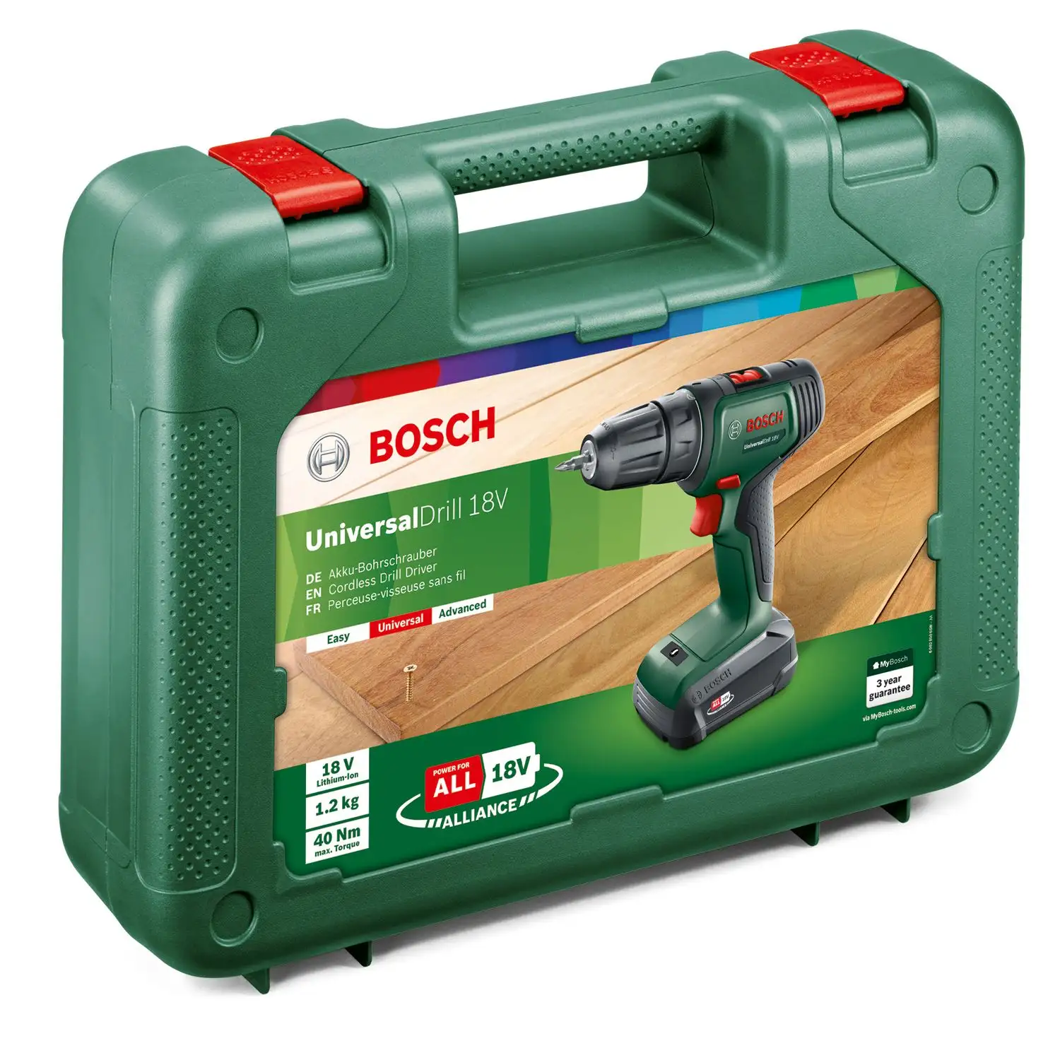 Drilling and screwing machine, with battery, 1.5 Ah, 40 Nm • Bosch