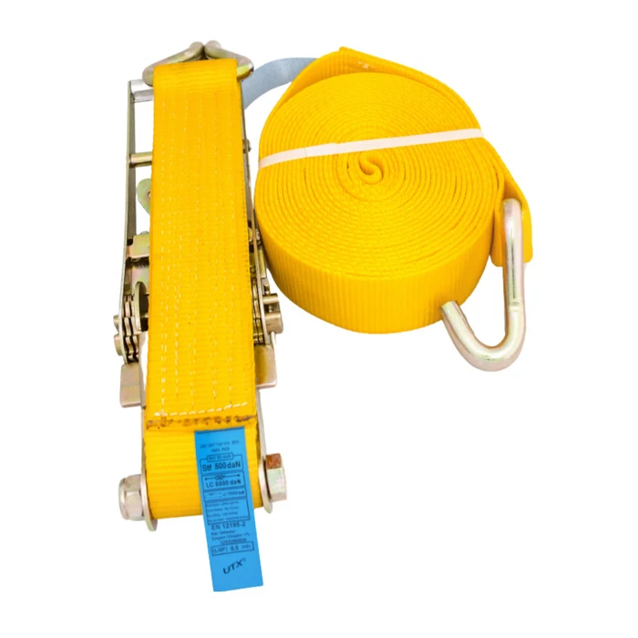 Ratchet and hook lashing strap, UTX, 8 m, 75 mm, 10000 daN