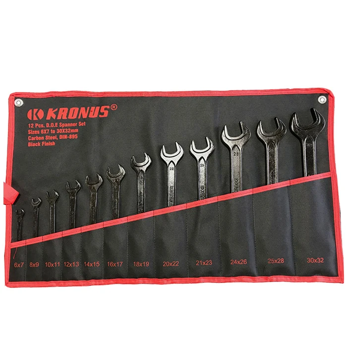 Double open-end wrenches, Kronus 711102, 6 - 32 mm, set of 12 pieces